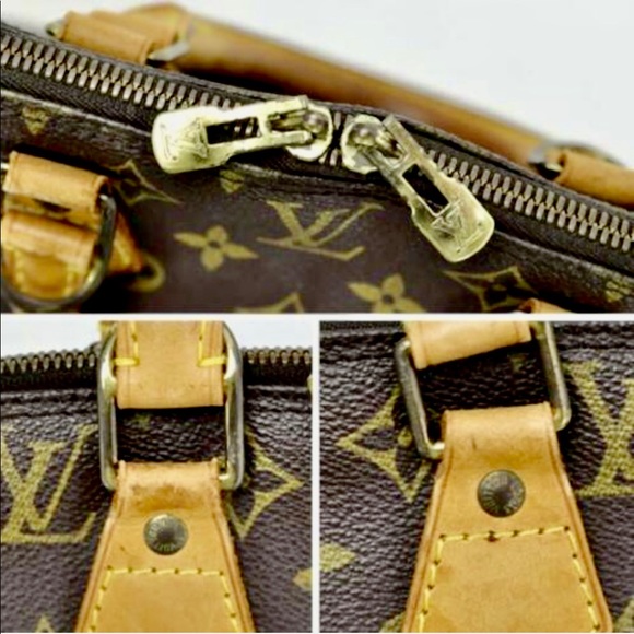 LOUIS VUITTON ALMA SATCHEL HANDBAG LEATHER BROWN - Picture 6 of 8